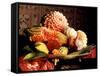 Flowers Carved from Fruit and Vegetables in a Bowl-Eising Studio Food Photo and Video-Framed Stretched Canvas