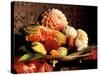 Flowers Carved from Fruit and Vegetables in a Bowl-Eising Studio Food Photo and Video-Stretched Canvas