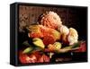 Flowers Carved from Fruit and Vegetables in a Bowl-Eising Studio Food Photo and Video-Framed Stretched Canvas