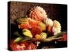 Flowers Carved from Fruit and Vegetables in a Bowl-Eising Studio Food Photo and Video-Stretched Canvas
