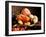 Flowers Carved from Fruit and Vegetables in a Bowl-Eising Studio Food Photo and Video-Framed Photographic Print