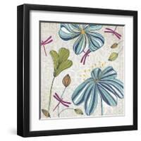 Flowers & Dragonflies-Tandi Venter-Framed Giclee Print