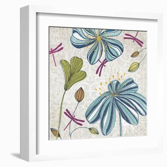 Flowers & Dragonflies-Tandi Venter-Framed Giclee Print