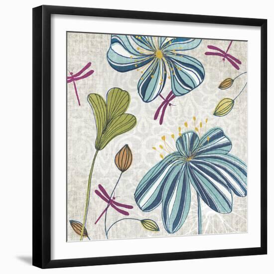 Flowers & Dragonflies-Tandi Venter-Framed Giclee Print