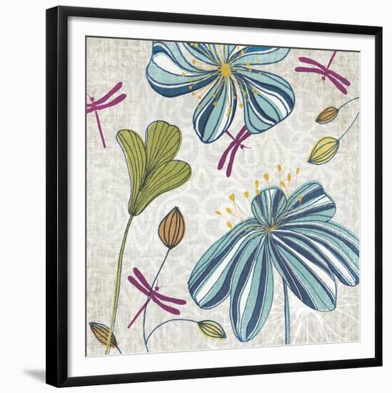 Flowers & Dragonflies-Tandi Venter-Framed Giclee Print