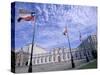 Flowers, Flags and Guards at the Presidential Palace, Santiago, Chile-Lin Alder-Stretched Canvas