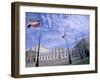 Flowers, Flags and Guards at the Presidential Palace, Santiago, Chile-Lin Alder-Framed Photographic Print