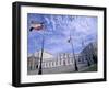 Flowers, Flags and Guards at the Presidential Palace, Santiago, Chile-Lin Alder-Framed Photographic Print