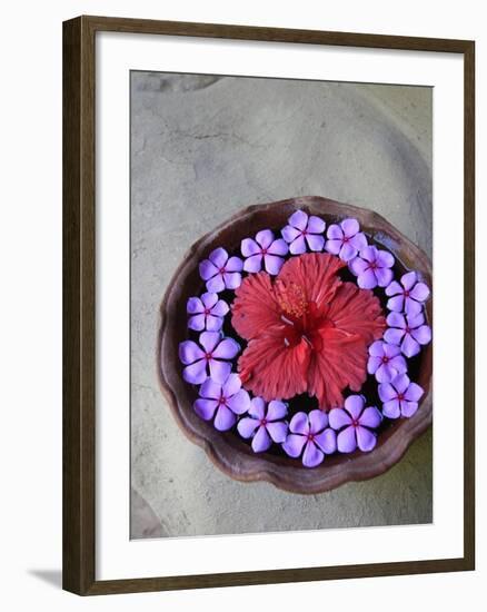 Flowers Floating in Bowl of Water-Douglas Peebles-Framed Photographic Print