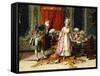 Flowers for her Ladyship-Cesare Auguste Detti-Framed Stretched Canvas