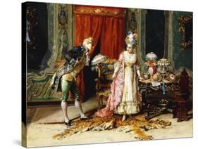 Flowers for her Ladyship-Cesare Auguste Detti-Stretched Canvas