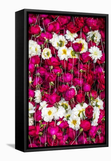 Flowers for offering at a Hindu temple, New Delhi, India, Asia-Matthew Williams-Ellis-Framed Stretched Canvas