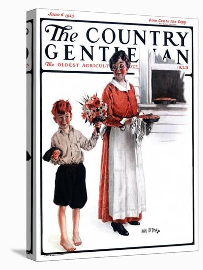 "Flowers for Pie," Country Gentleman Cover, June 6, 1925-Angus MacDonall-Stretched Canvas