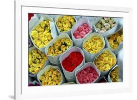 Flowers for Sale, Delhi, India, Asia-Balan Madhavan-Framed Photographic Print