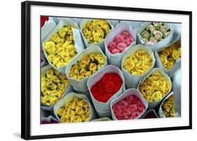 Flowers for Sale, Delhi, India, Asia-Balan Madhavan-Framed Premium Photographic Print