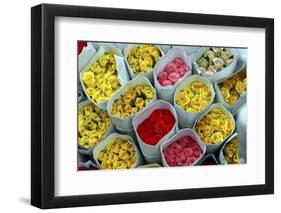 Flowers for Sale, Delhi, India, Asia-Balan Madhavan-Framed Photographic Print