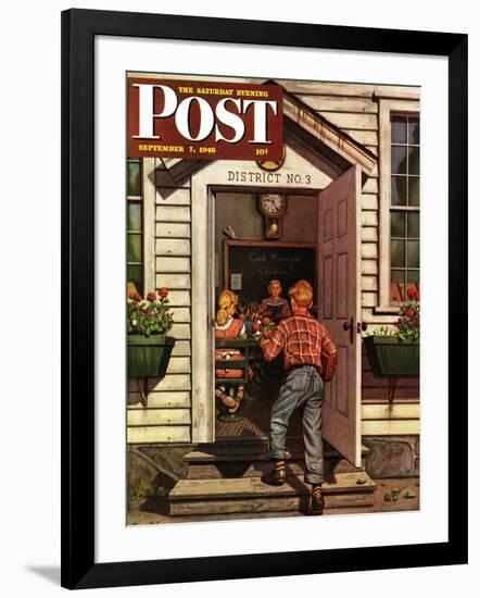 "Flowers for Teacher," Saturday Evening Post Cover, September 7, 1946-Stevan Dohanos-Framed Giclee Print