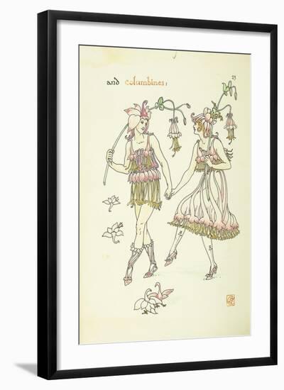 Flowers from Shakespeare's Garden: Columbines, 1906-Walter Crane-Framed Giclee Print