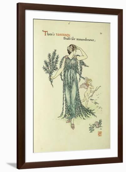 Flowers from Shakespeare's Garden: Rosemary-Walter Crane-Framed Premium Giclee Print