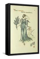 Flowers from Shakespeare's Garden: Rosemary-Walter Crane-Framed Stretched Canvas