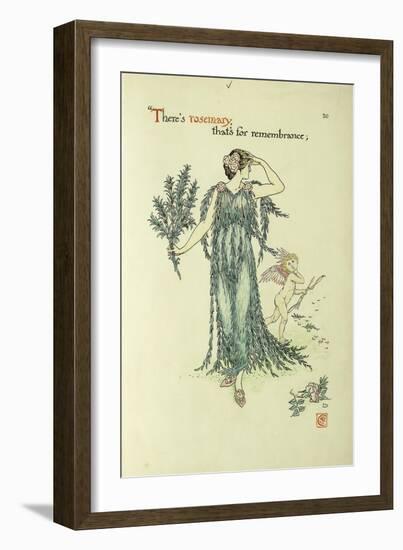 Flowers from Shakespeare's Garden: Rosemary-Walter Crane-Framed Giclee Print