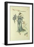 Flowers from Shakespeare's Garden: Rosemary-Walter Crane-Framed Giclee Print