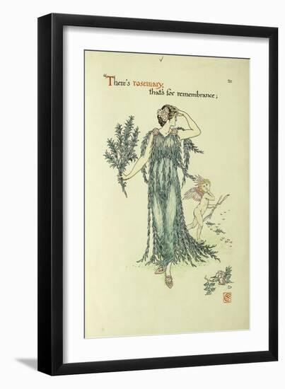 Flowers from Shakespeare's Garden: Rosemary-Walter Crane-Framed Giclee Print