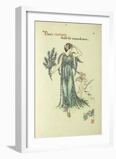 Flowers from Shakespeare's Garden: Rosemary-Walter Crane-Framed Giclee Print