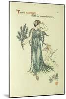 Flowers from Shakespeare's Garden: Rosemary-Walter Crane-Mounted Giclee Print