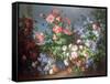 Flowers, Fruit with a Monkey and a Parrot-Jean-Baptiste Monnoyer-Framed Stretched Canvas