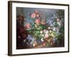 Flowers, Fruit with a Monkey and a Parrot-Jean-Baptiste Monnoyer-Framed Giclee Print