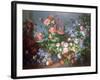 Flowers, Fruit with a Monkey and a Parrot-Jean-Baptiste Monnoyer-Framed Giclee Print