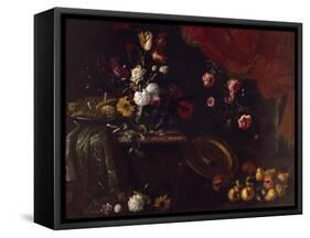 Flowers, Fruits and Sweets-Giuseppe Recco-Framed Stretched Canvas