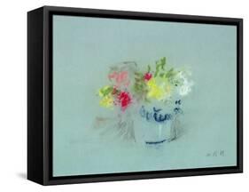 Flowers in a Blue and White Jar-Hercules Brabazon Brabazon-Framed Stretched Canvas