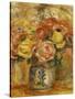 Flowers in a Blue and White Vase; Fleurs Dans Un Vase Bleu et Blanc, 1915-Pierre-Auguste Renoir-Stretched Canvas