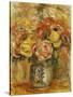 Flowers in a Blue and White Vase-Pierre-Auguste Renoir-Stretched Canvas