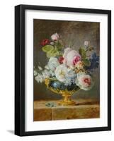 Flowers in a Blue Vase, 1782-Anne Vallayer-coster-Framed Giclee Print