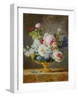 Flowers in a Blue Vase, 1782-Anne Vallayer-coster-Framed Giclee Print