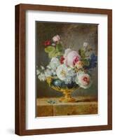 Flowers in a Blue Vase, 1782-Anne Vallayer-coster-Framed Giclee Print