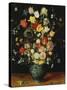 Flowers in a Blue Vase, about 1608-Jan Brueghel the Elder-Stretched Canvas