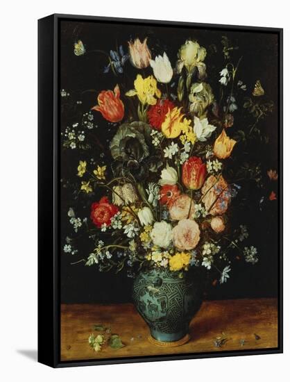 Flowers in a Blue Vase, about 1608-Jan Brueghel the Elder-Framed Stretched Canvas