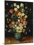 Flowers in a Blue Vase, about 1608-Jan Brueghel the Elder-Mounted Giclee Print