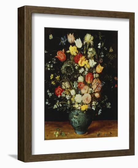 Flowers in a Blue Vase, about 1608-Jan Brueghel the Elder-Framed Giclee Print