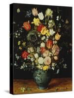 Flowers in a Blue Vase, about 1608-Jan Brueghel the Elder-Stretched Canvas