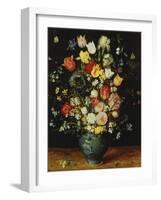 Flowers in a Blue Vase, about 1608-Jan Brueghel the Elder-Framed Giclee Print