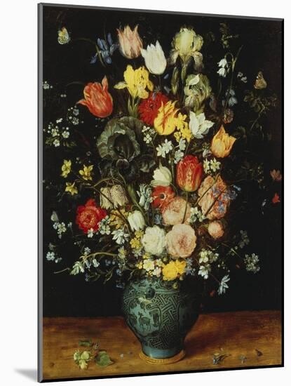 Flowers in a Blue Vase, about 1608-Jan Brueghel the Elder-Mounted Giclee Print
