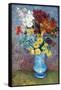 Flowers in a Blue Vase by Van Gogh-Vincent van Gogh-Framed Stretched Canvas