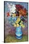 Flowers in a Blue Vase by Van Gogh-Vincent van Gogh-Stretched Canvas