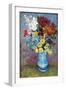 Flowers in a Blue Vase by Van Gogh-Vincent van Gogh-Framed Art Print