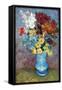 Flowers in a Blue Vase by Van Gogh-Vincent van Gogh-Framed Stretched Canvas